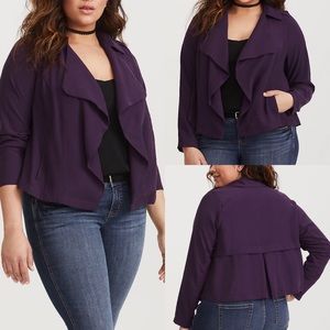 Torrid Purple Drape Twill Jacket size 0